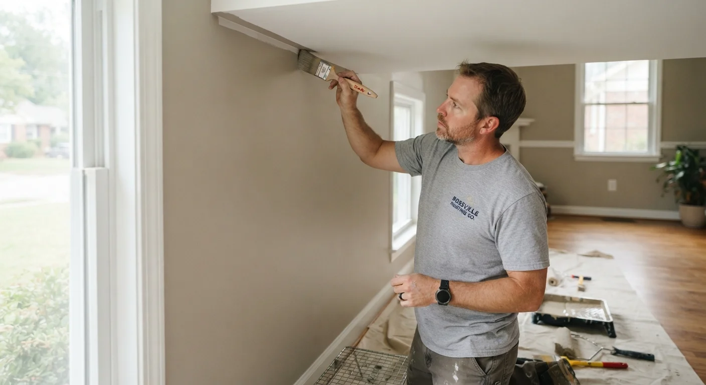 Detailed interior wall painting work completed